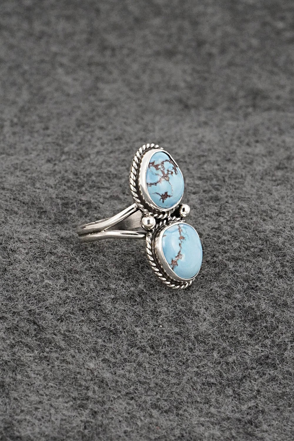 Turquoise & Sterling Silver Ring - Eugene Gruber - Size 7