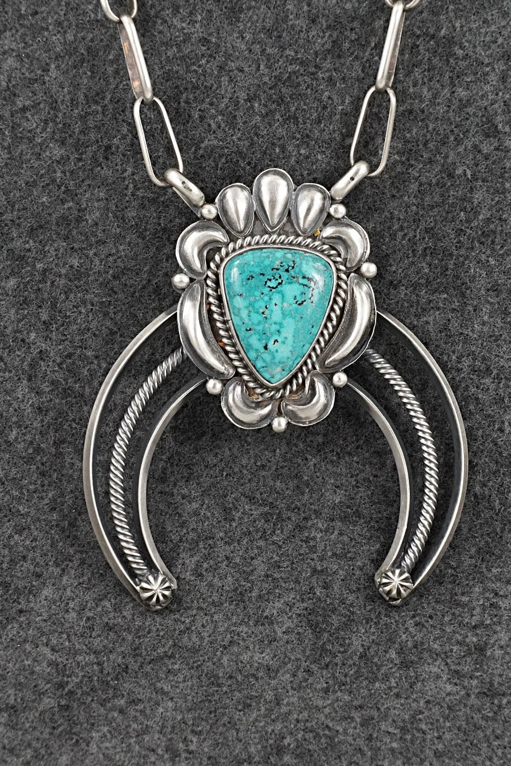 Turquoise & Sterling Silver Necklace - Raymond Delgarito