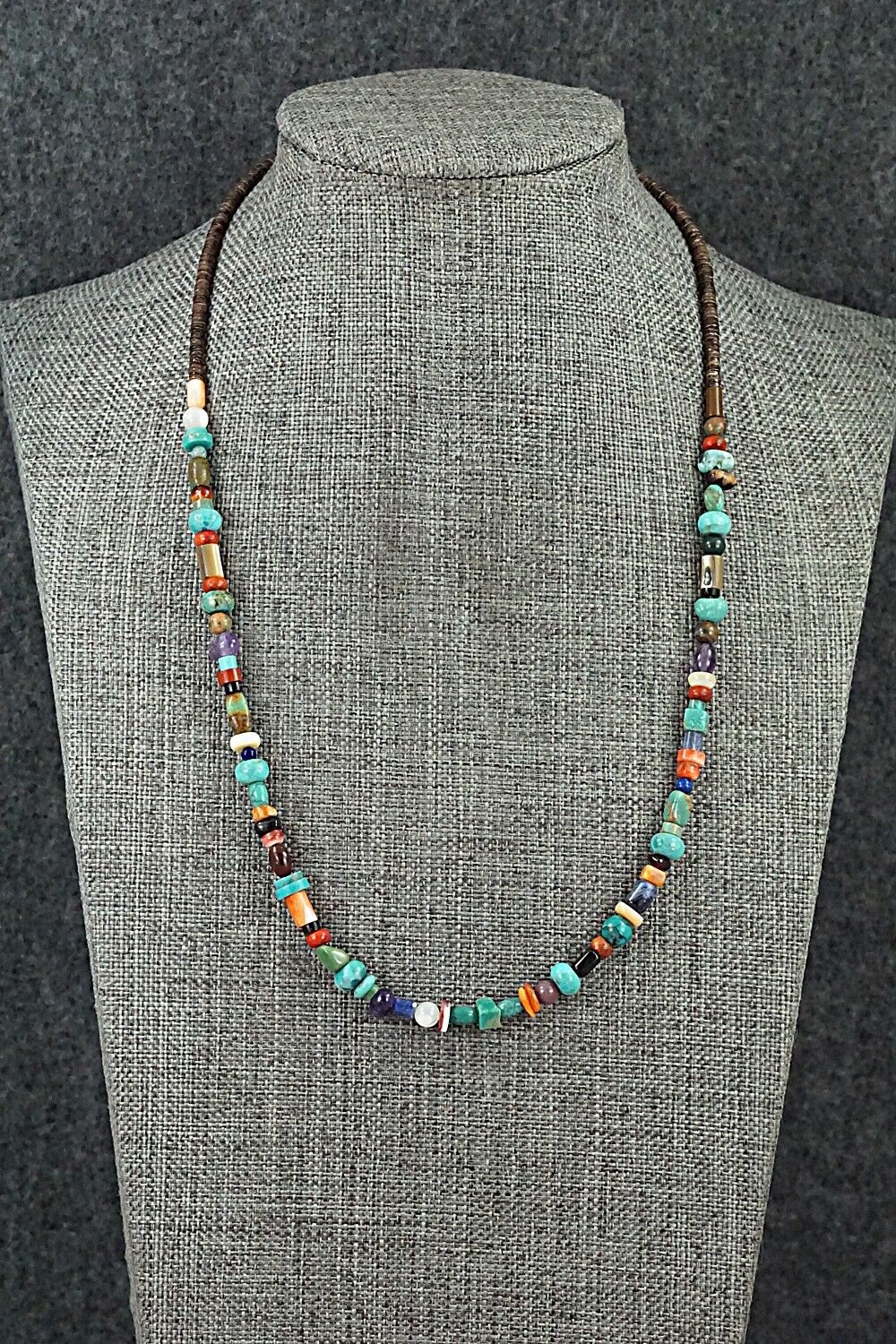 Multi-Stone & Sterling Silver Necklace 18" - Susie Deal