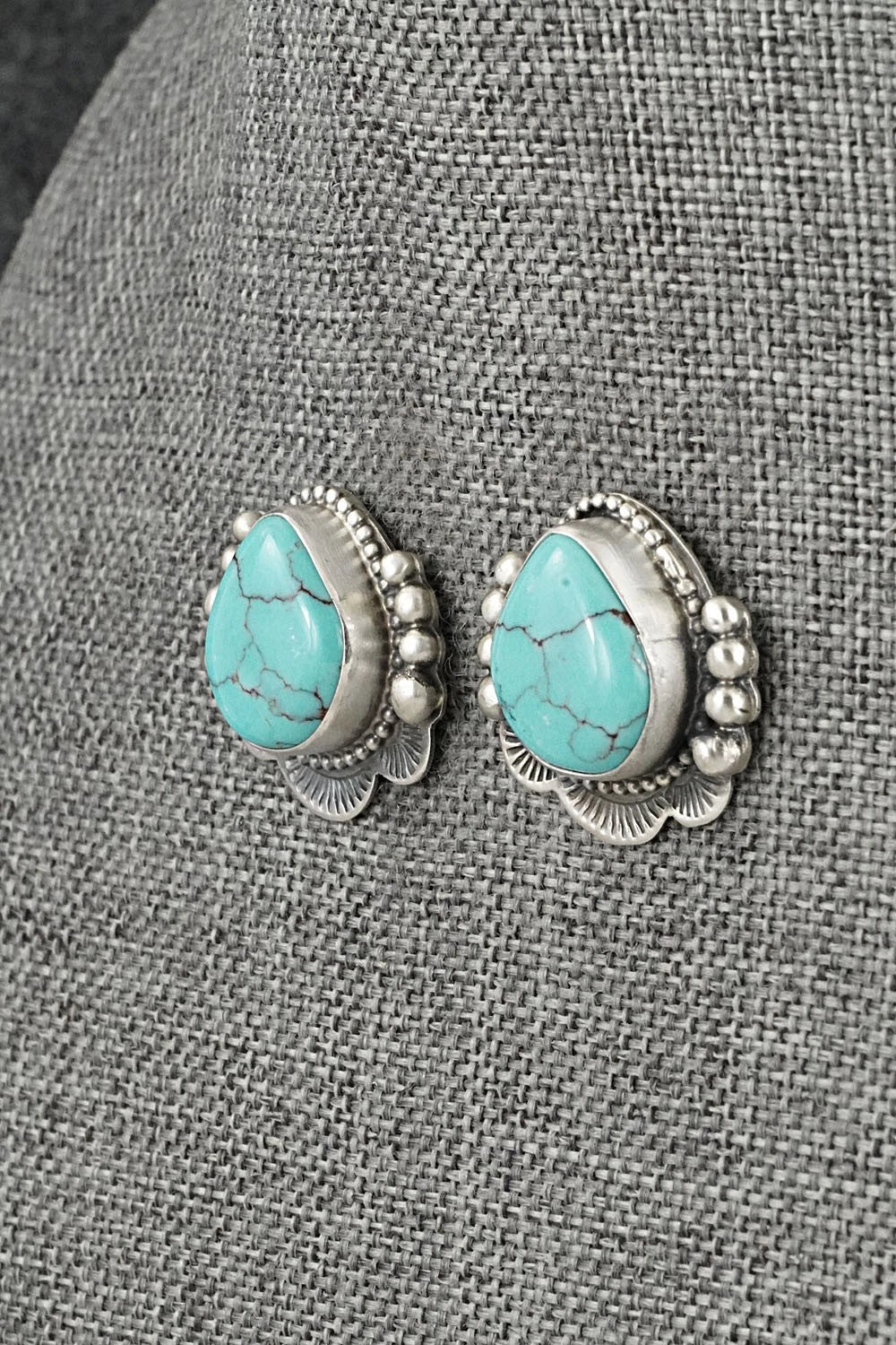 Turquoise & Sterling Silver Earrings - Bobby Johnson