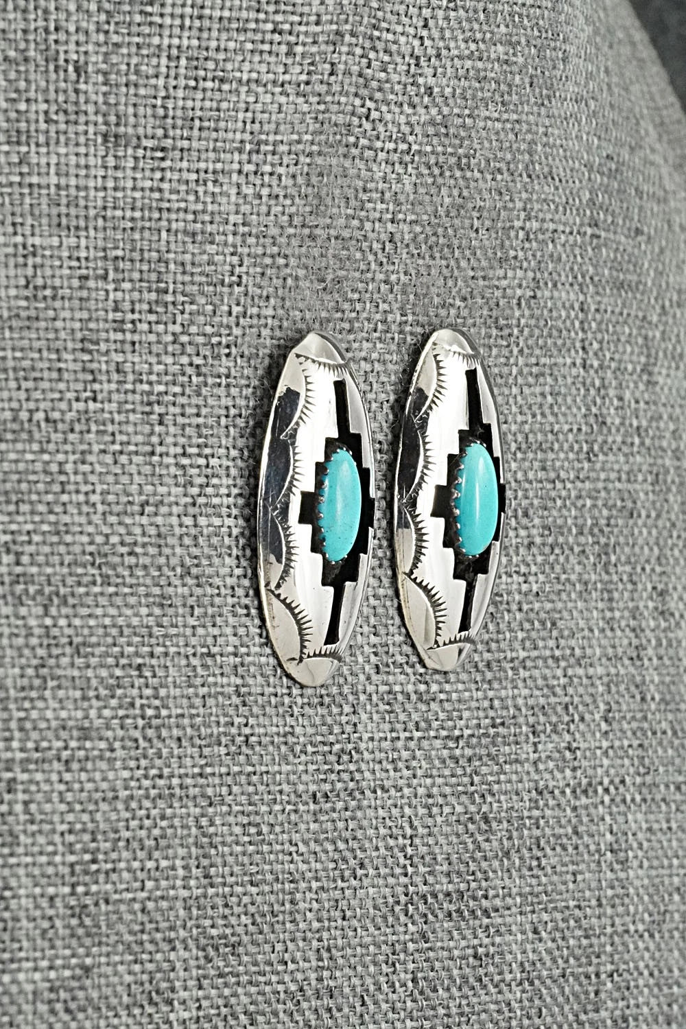 Turquoise & Sterling Silver Earrings - Felix Perry