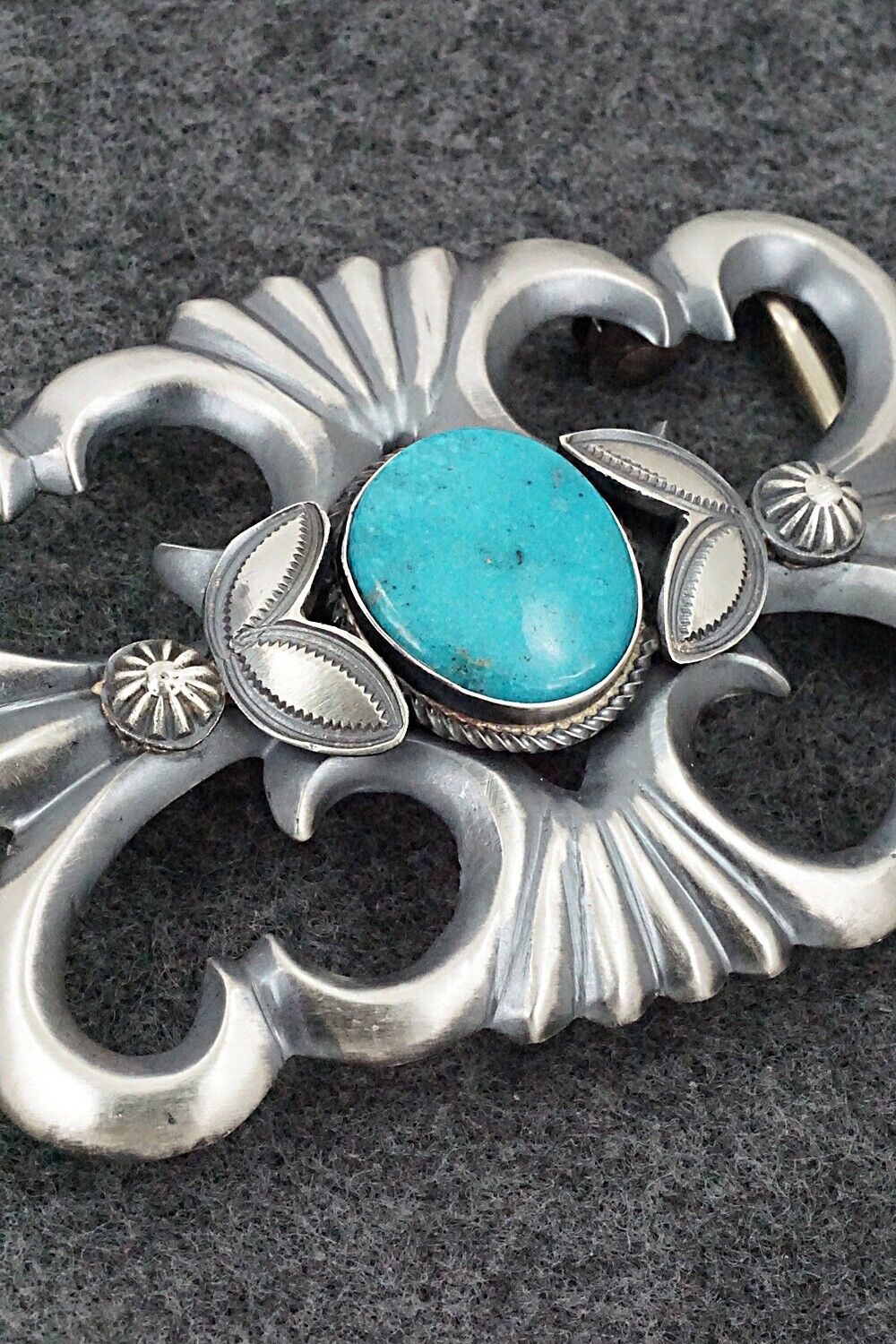 Turquoise & Sterling Silver Belt Buckle - Henry Morgan