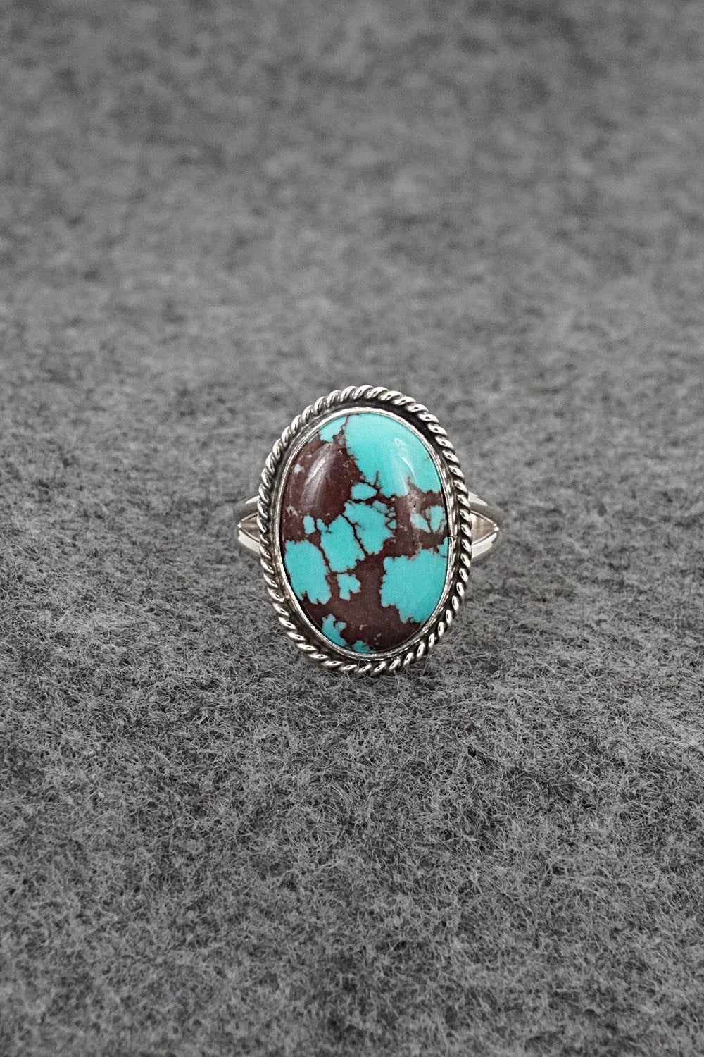 Turquoise & Sterling Silver Ring - Eugene Gruber - Size 8