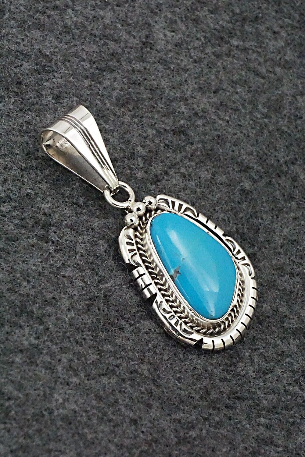 Turquoise & Sterling Silver Pendant - Samuel Yellowhair