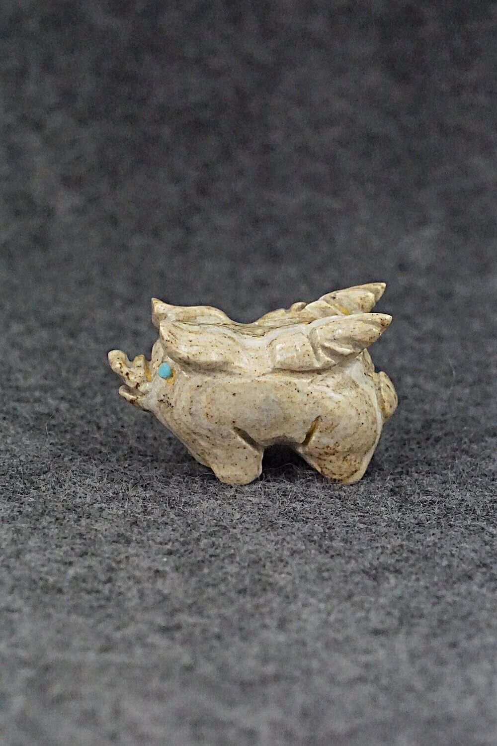 Pig With Wings Zuni Fetish Carving - Stanton Hanaweeka