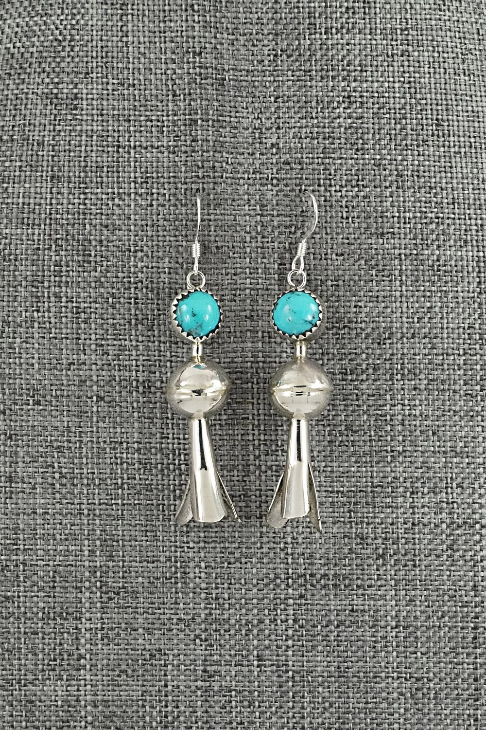 Turquoise & Sterling Silver Blossom Earrings - Emily Tsosie