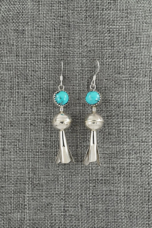 Turquoise & Sterling Silver Blossom Earrings - Emily Tsosie