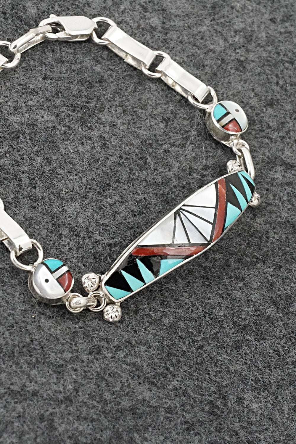 Multi-Stone & Sterling Silver Link Bracelet - Ola Eriacho