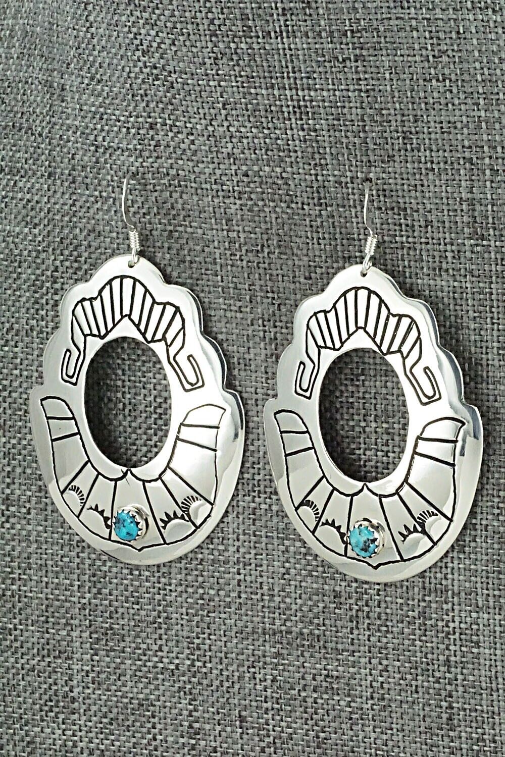 Turquoise & Sterling Silver Earrings - Rosita Singer