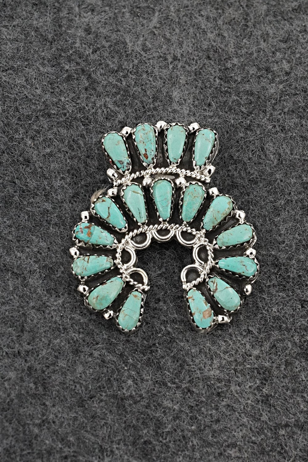 Turquoise & Sterling Silver Pendant/Pin - Zeita Begay