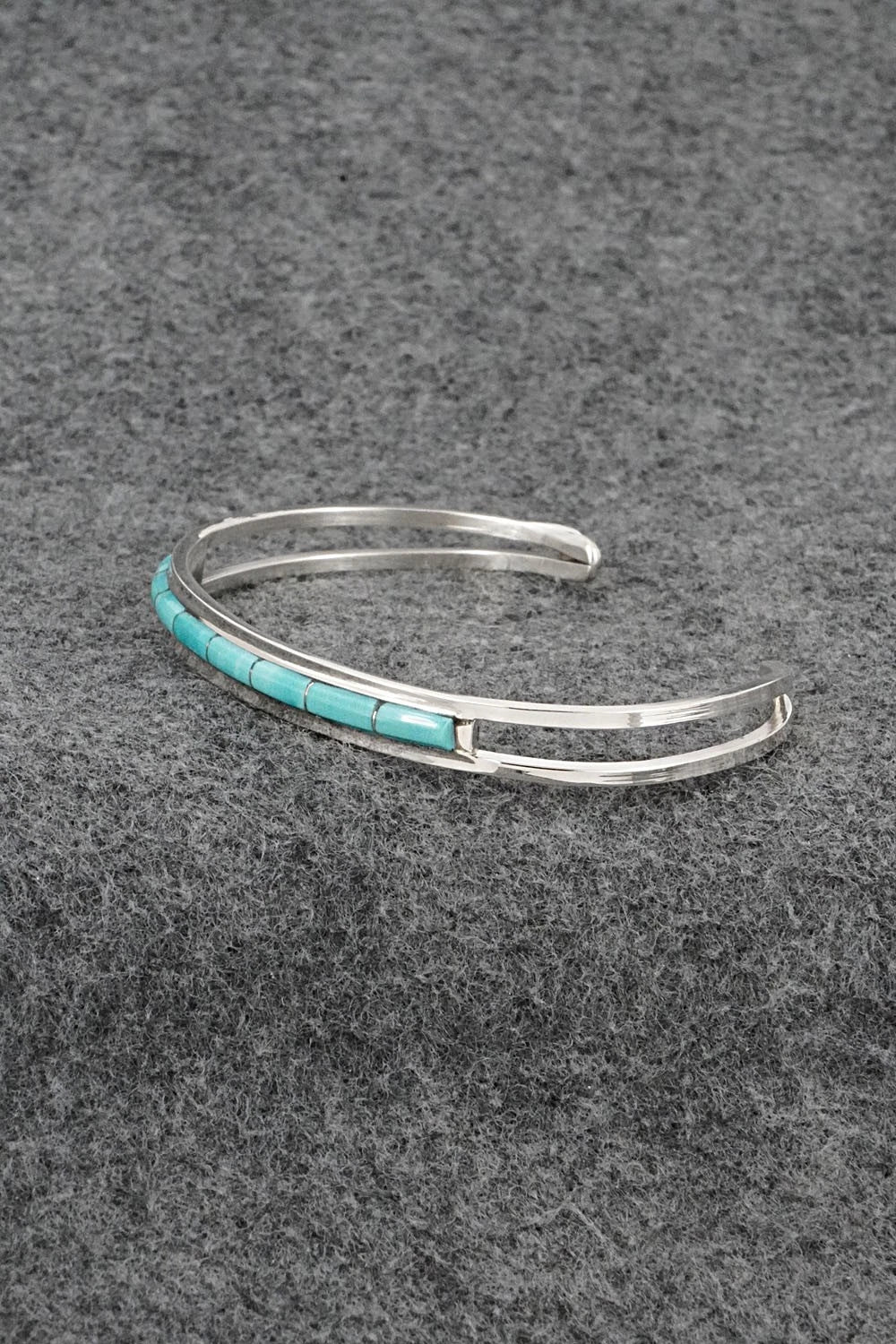 Turquoise & Sterling Silver Inlay Bracelet - Anson Wallace