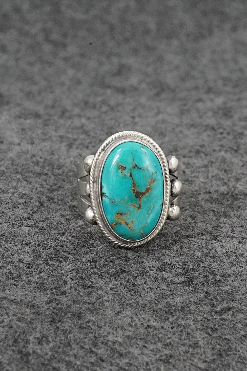 Turquoise & Sterling Silver Ring - Darrin Livingston - Size 8