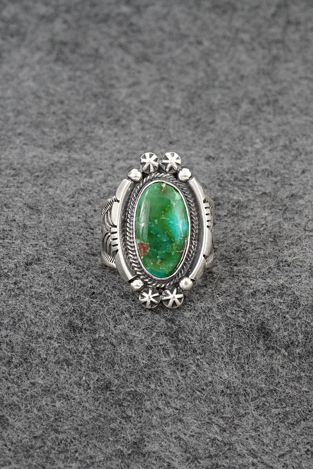 Turquoise & Sterling Silver Ring - Samuel Yellowhair - Size 8