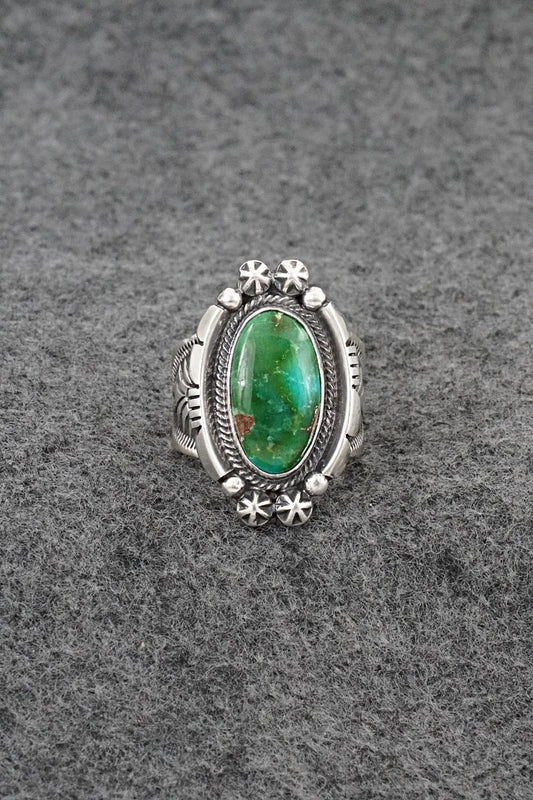 Turquoise & Sterling Silver Ring - Samuel Yellowhair - Size 8