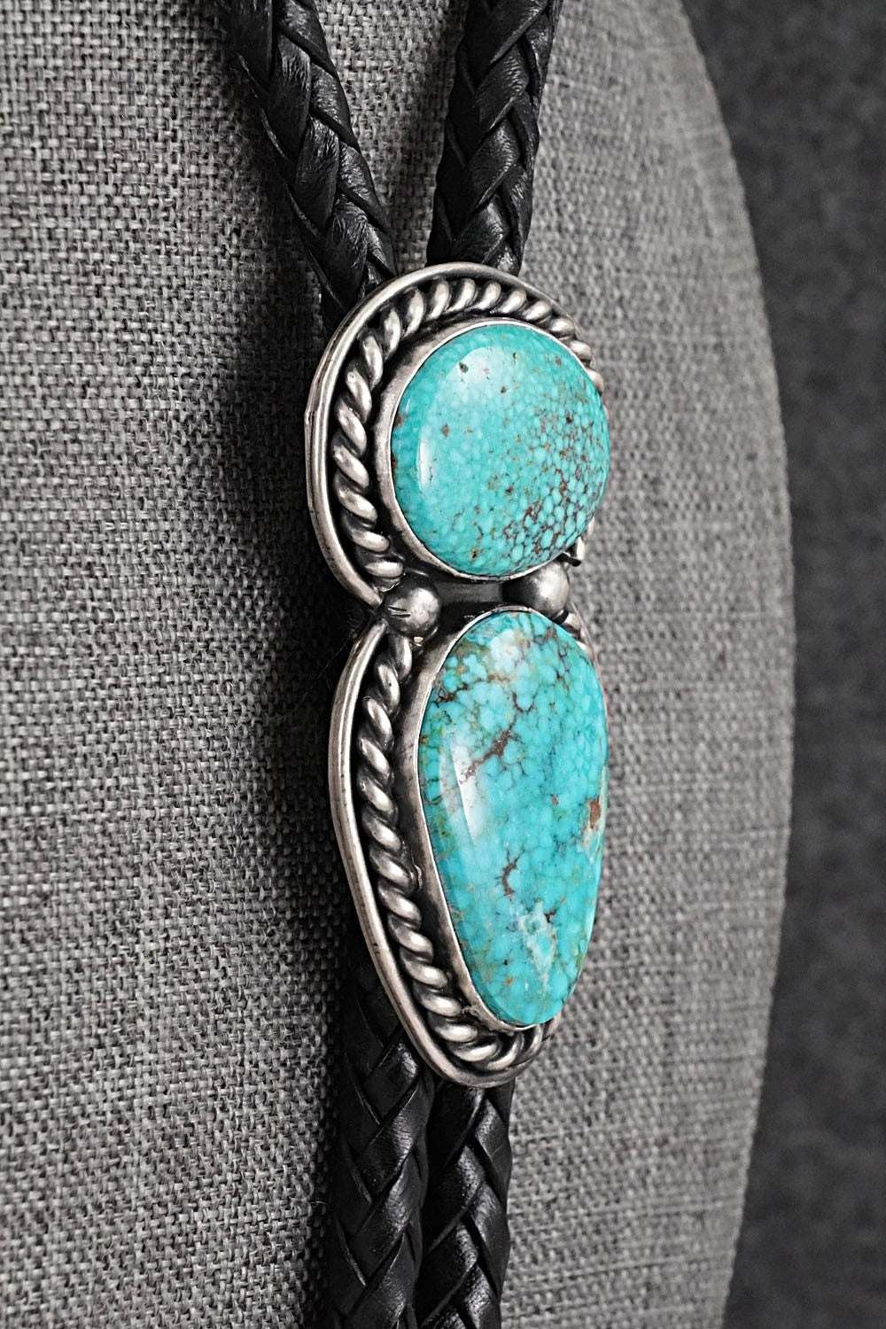 Turquoise & Sterling Silver Bolo Tie - Darrin Livingston