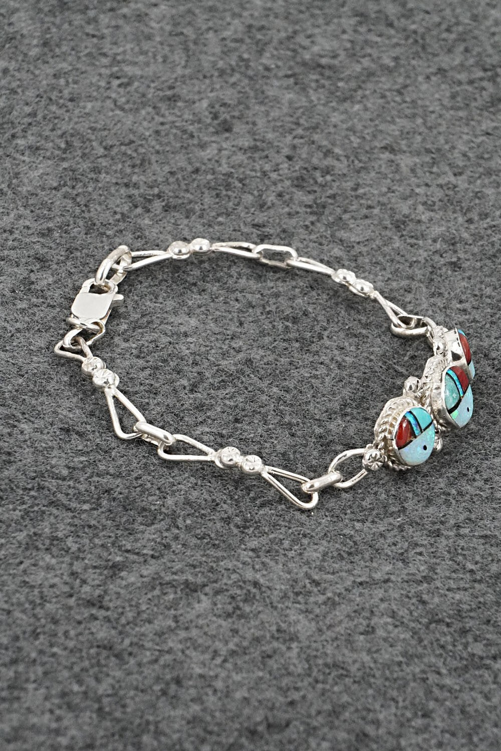 Multi-Stone & Sterling Silver Link Bracelet - Ola Eriacho