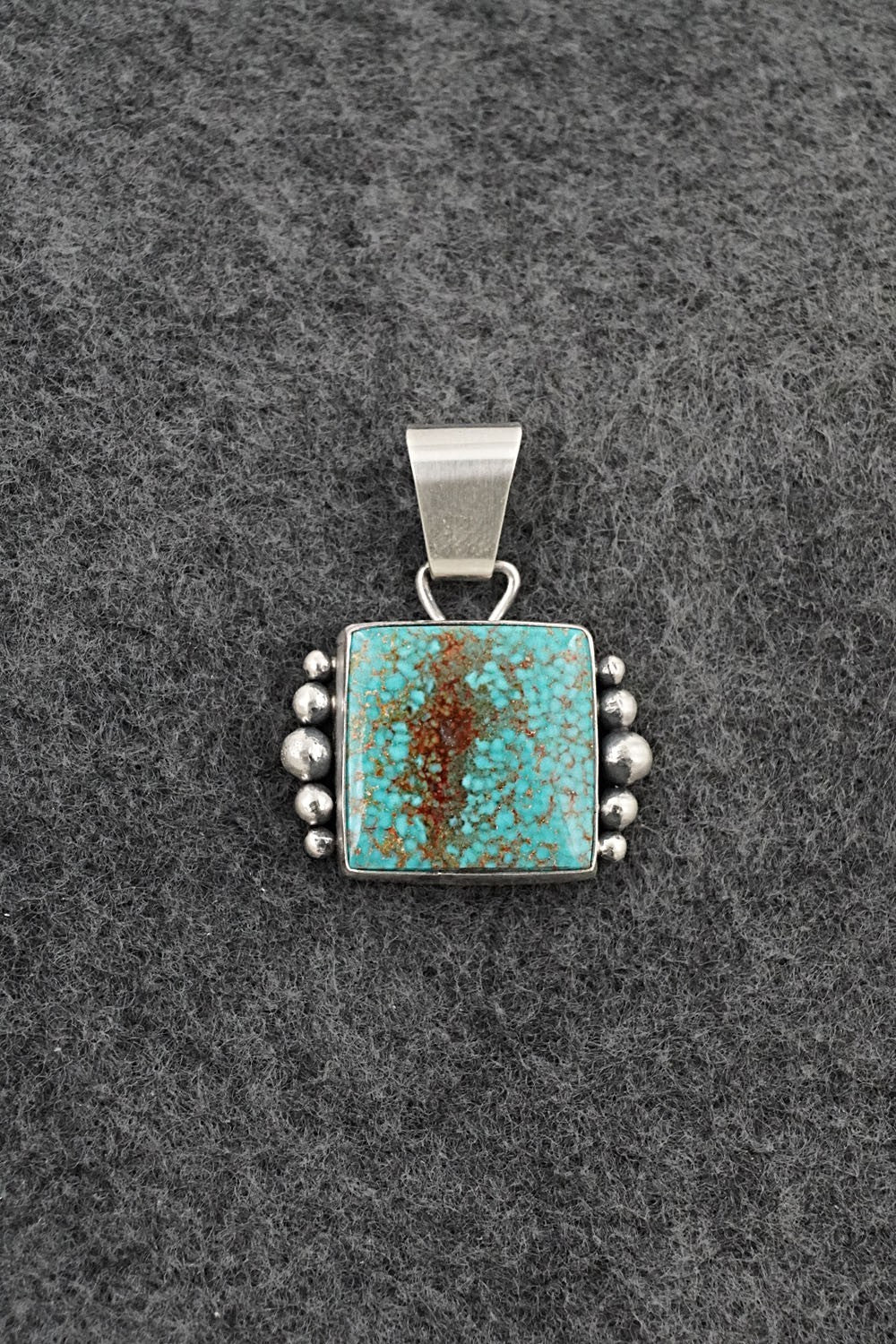 Turquoise & Sterling Silver Pendant - Eugene Gruber