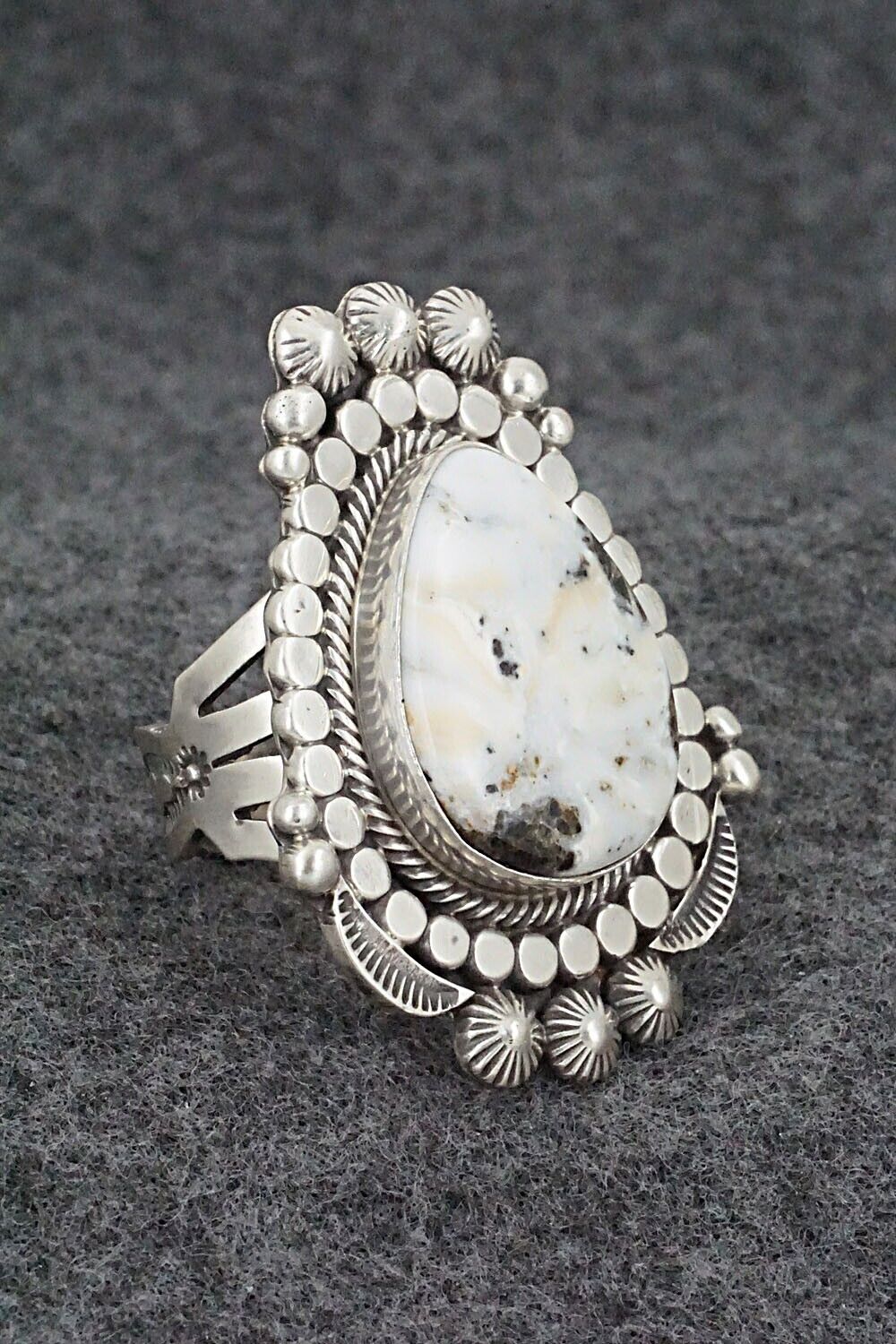 White Buffalo & Sterling Silver Ring - Tom Lewis - Size 9