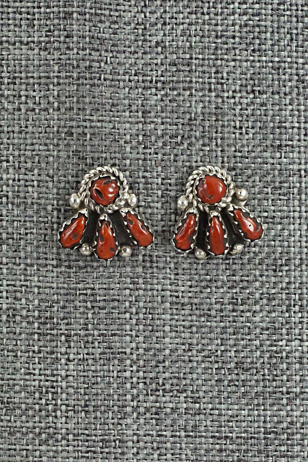 Coral & Sterling Silver Earrings - George Gasper