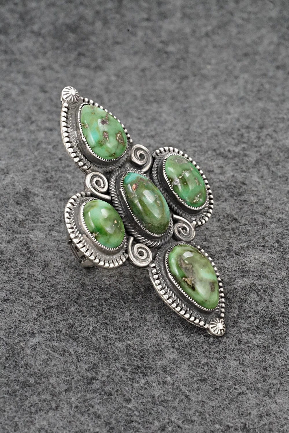 Turquoise & Sterling Silver Ring - Calvin Martinez - Size 8