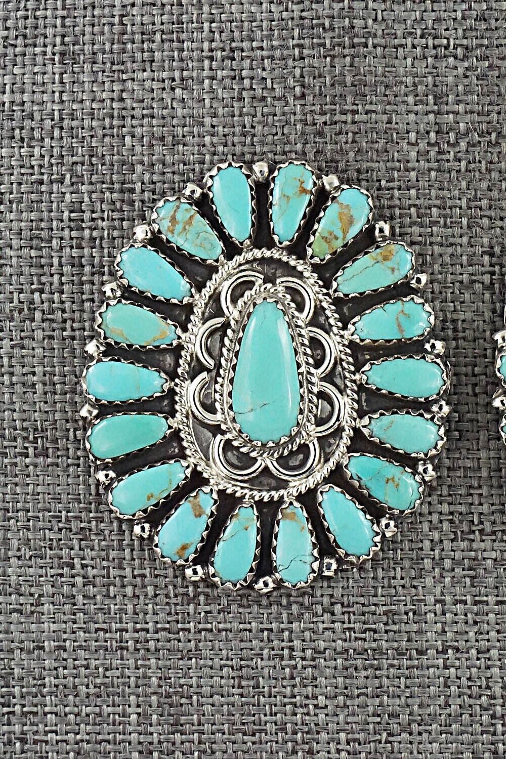 Turquoise and Sterling Silver Earrings - Zeita Begay