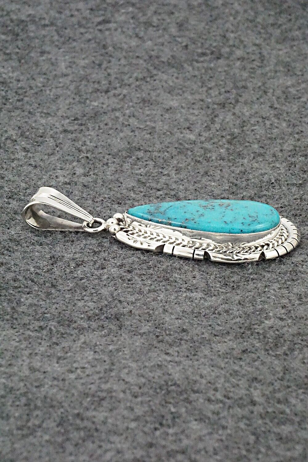 Turquoise & Sterling Silver Pendant - Samuel Yellowhair