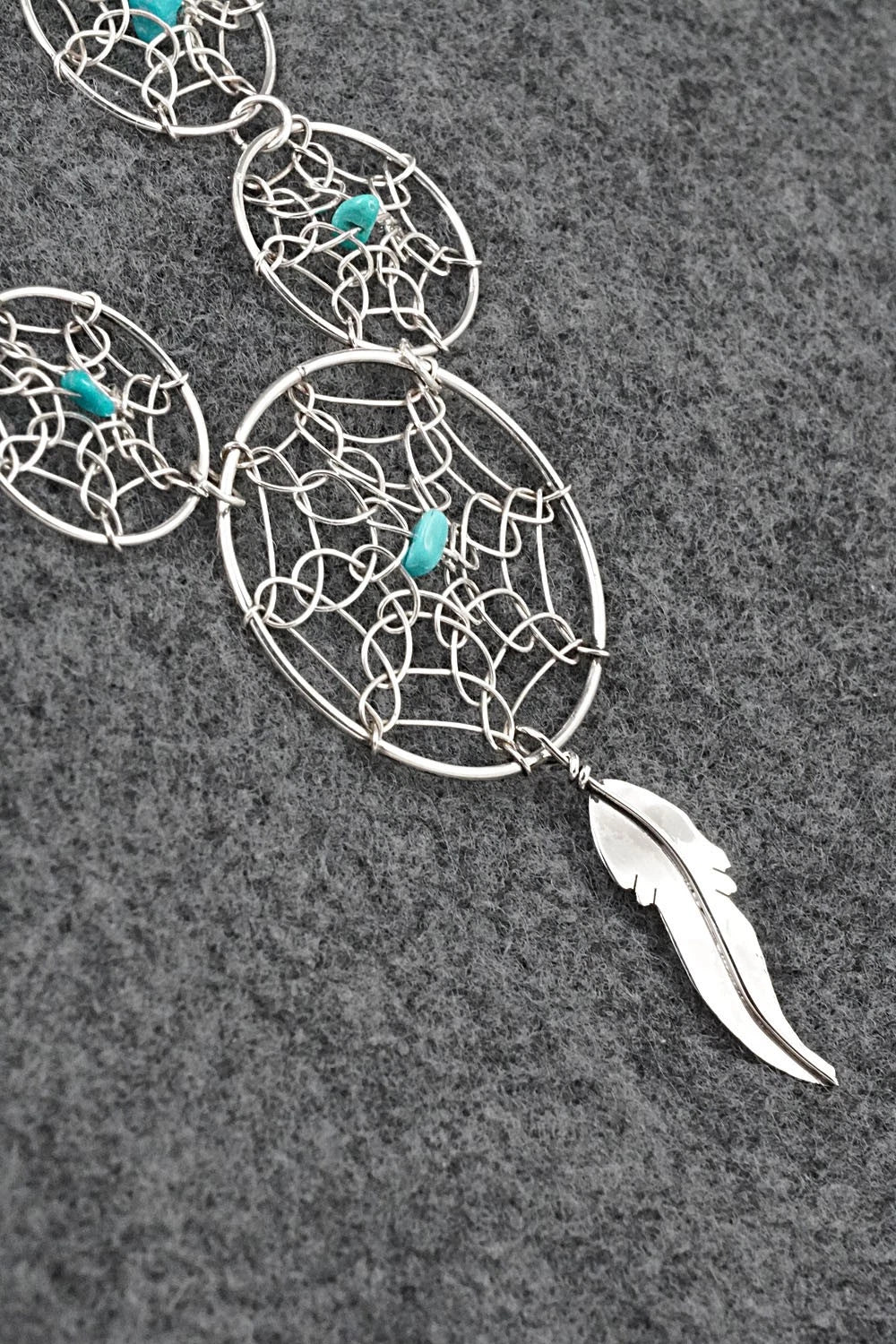 Turquoise & Sterling Silver Necklace - Lorenzo Arviso