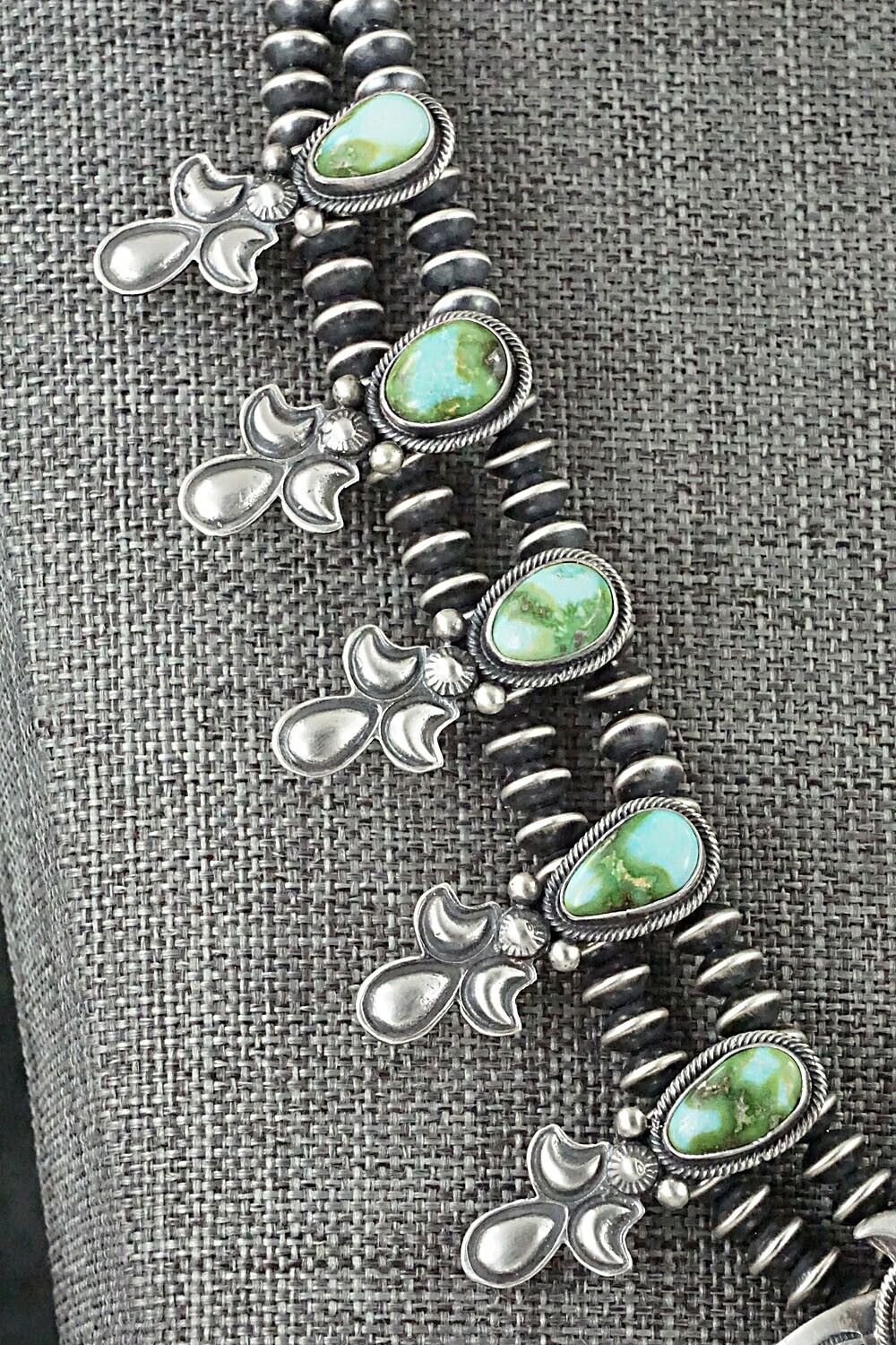 Turquoise & Sterling Silver Squash Blossom Set - Paige Gordon
