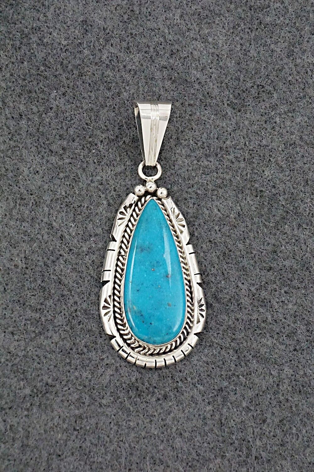 Turquoise & Sterling Silver Pendant - Samuel Yellowhair