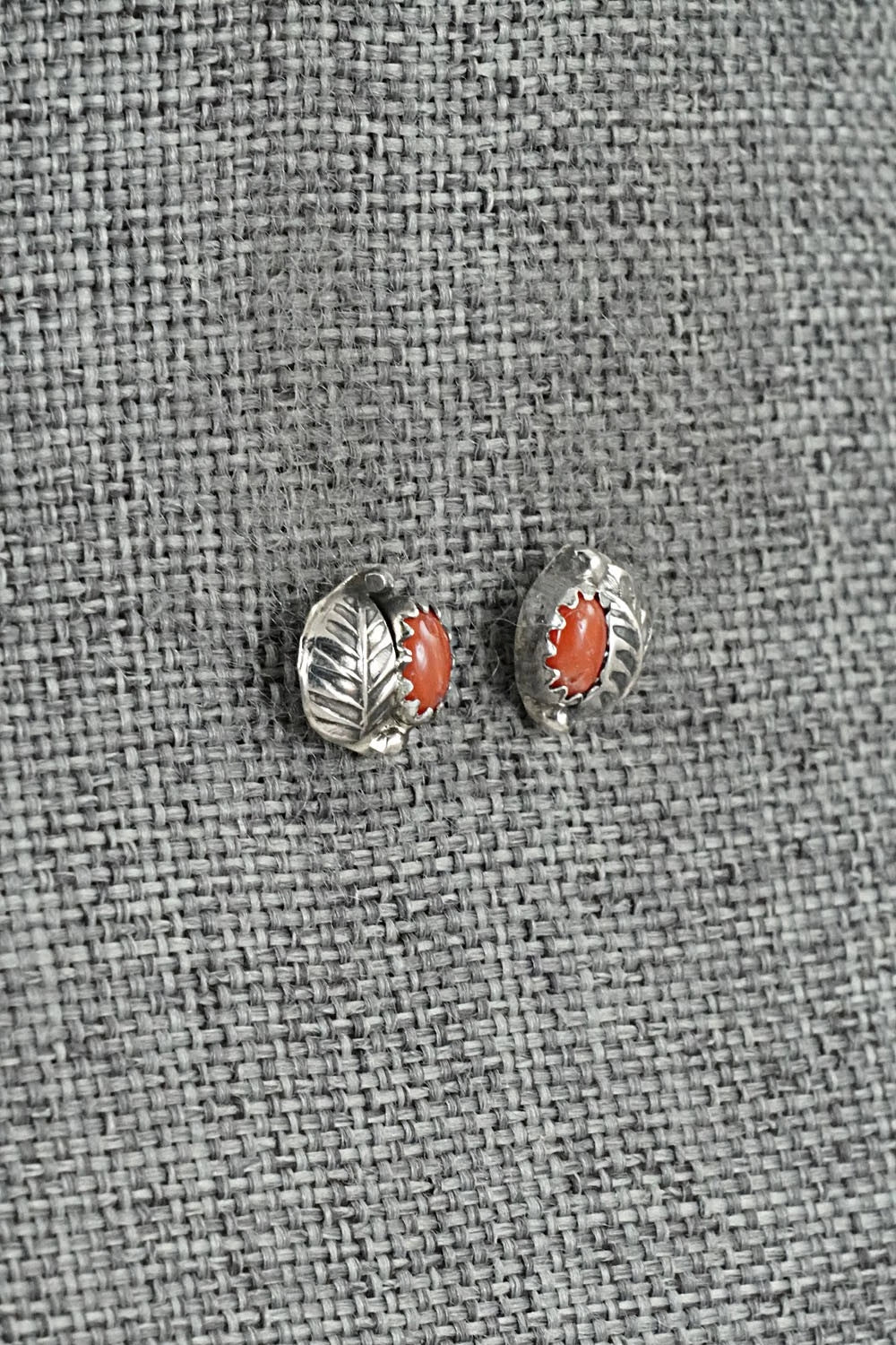 Coral & Sterling Silver Earrings - Roselene Joe