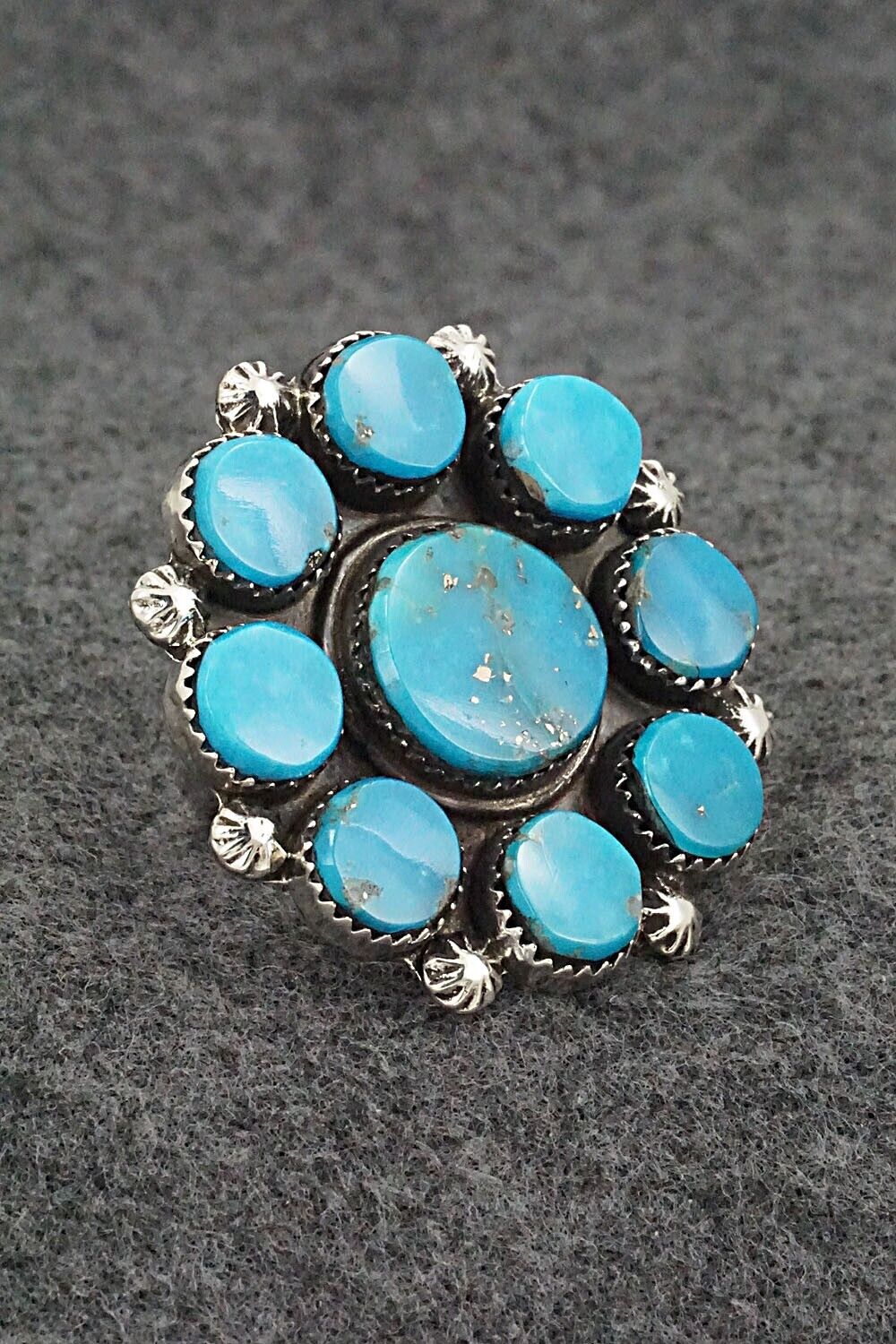 Turquoise and Sterling Silver Ring - Selina Warner - Size 8.5