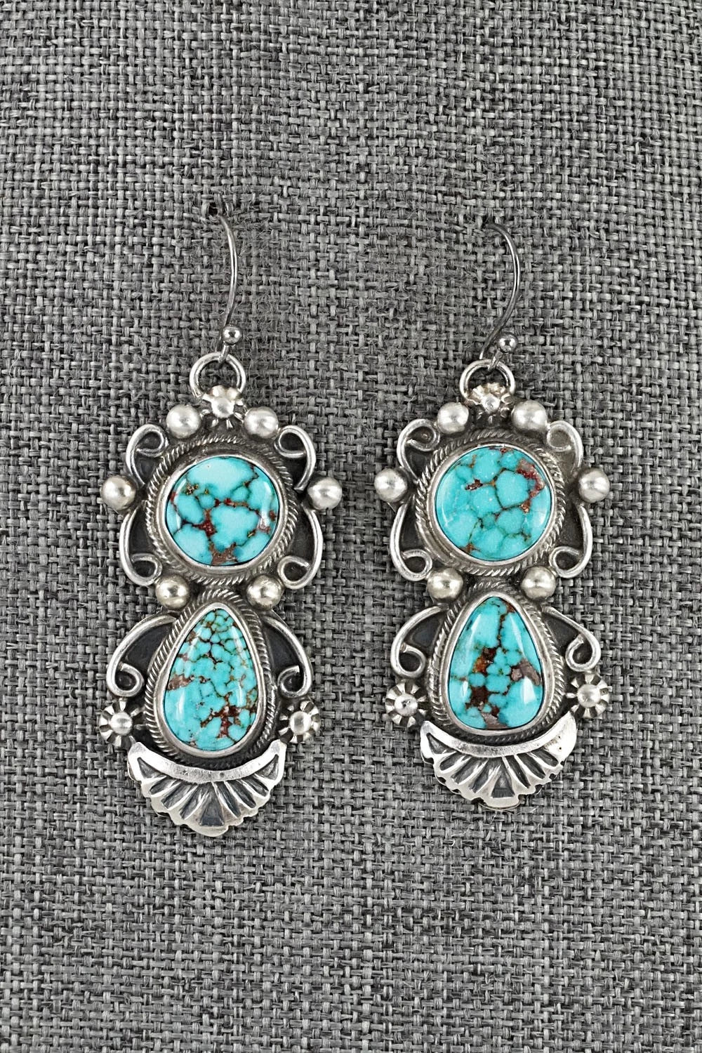 Turquoise & Sterling Silver Necklace and Earrings Set - Kathleen Livingston