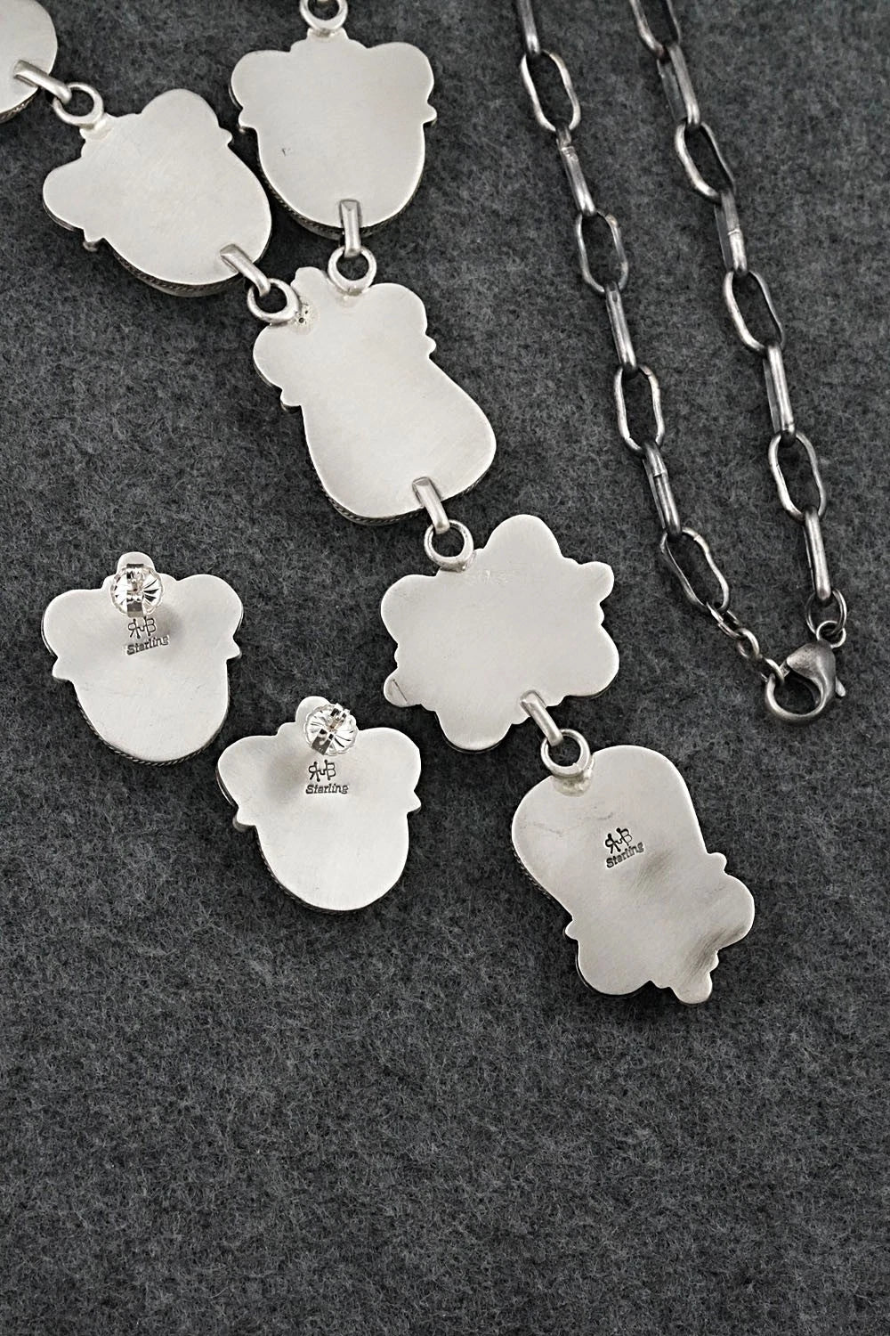 Turquoise & Sterling Silver Necklace and Earrings Set - Randy Boyd