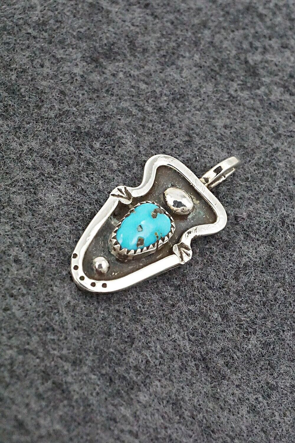 Turquoise & Sterling Silver Pendant - Priscilla Reeder