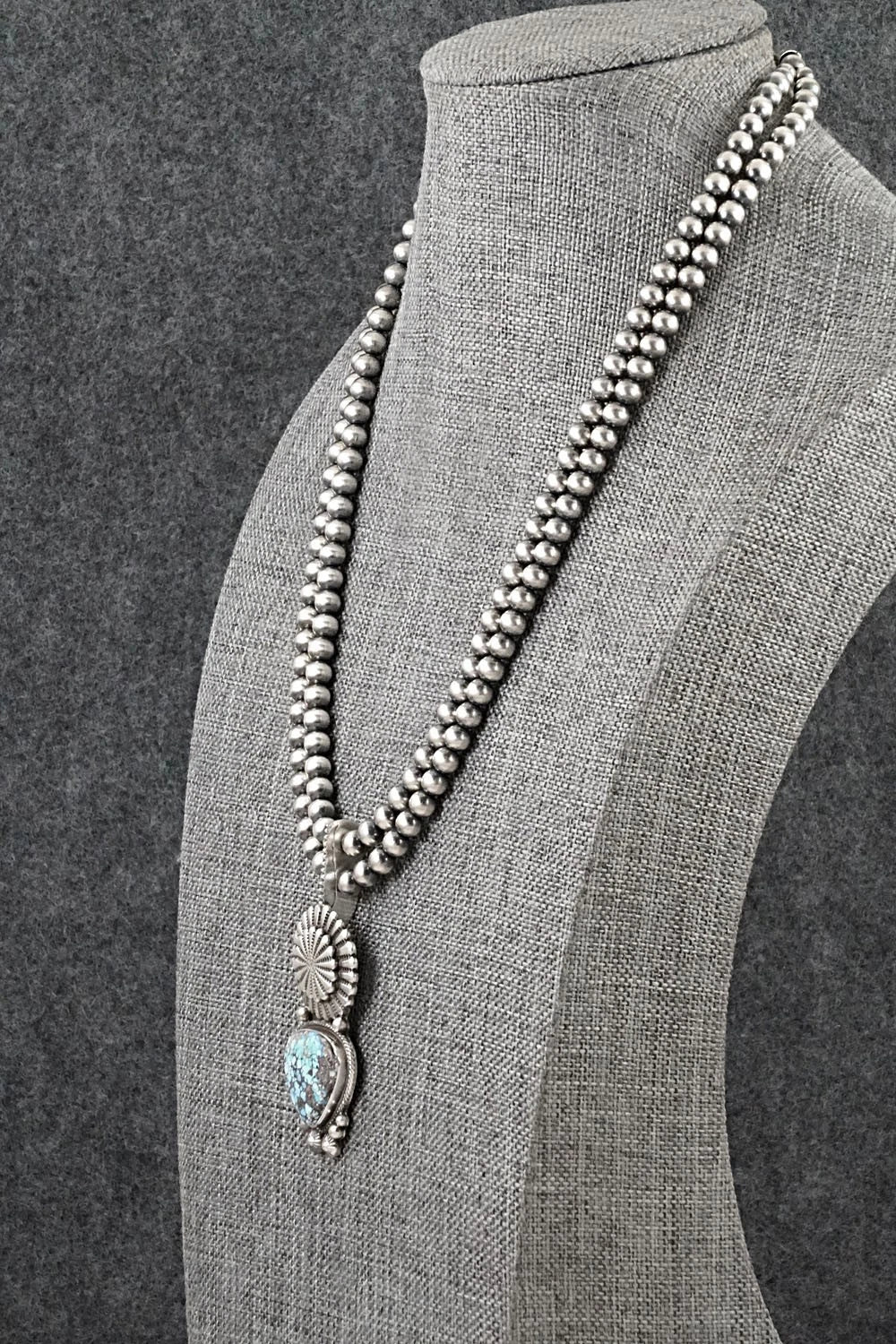 Turquoise & Sterling Silver Necklace - Tom Lewis