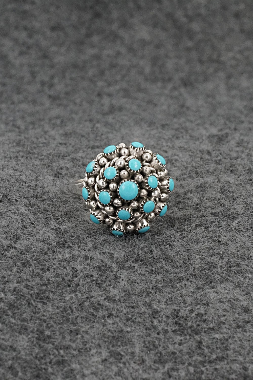 Turquoise & Sterling Silver Ring - Dickie Charley - Size 7.5