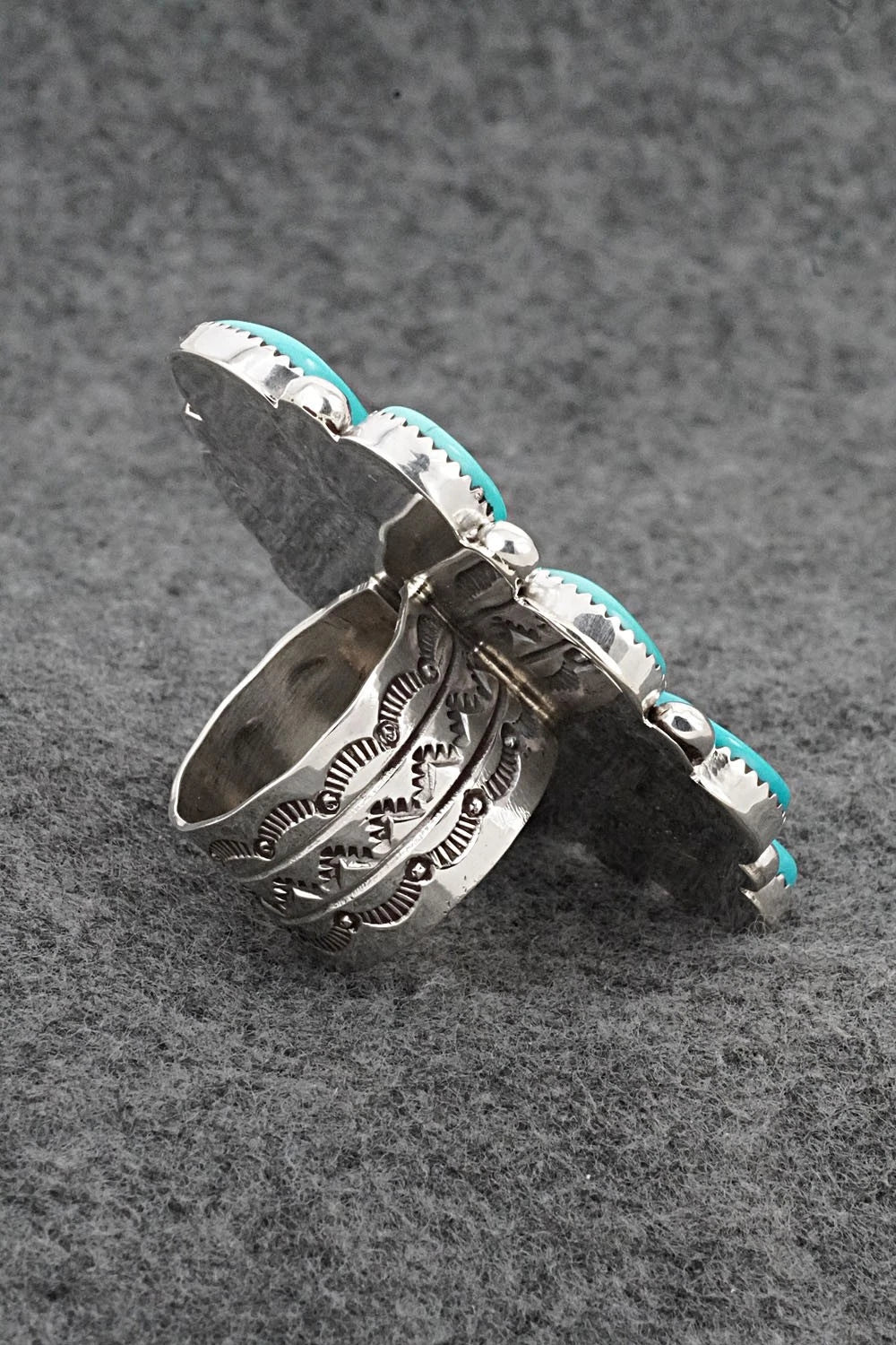 Turquoise & Sterling Silver Ring - Anthony Brown - Size 10