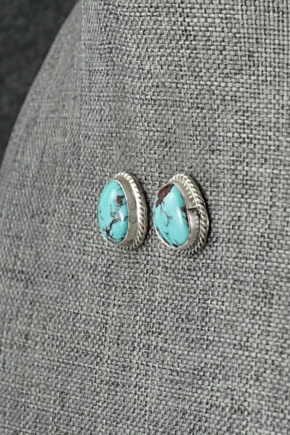 Turquoise & Sterling Silver Earrings - Eugene Gruber