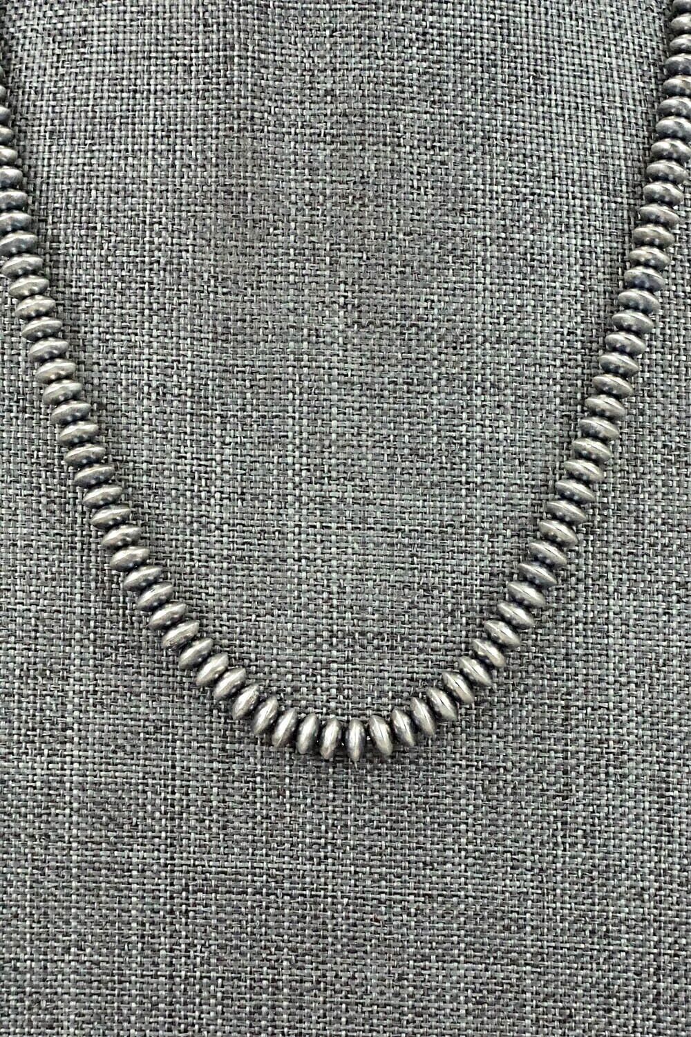 Sterling Silver Navajo Pearl Necklace 16" - Dorinda Mariano