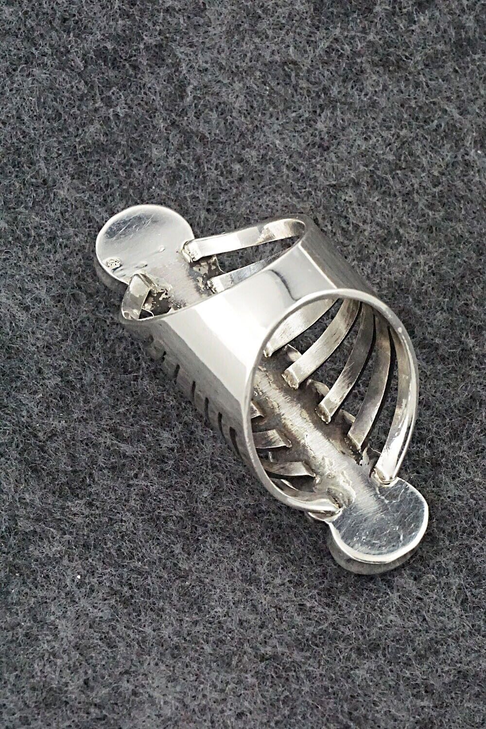 Onyx & Sterling Silver Ring - Thomas Yazzie - Size 9.5