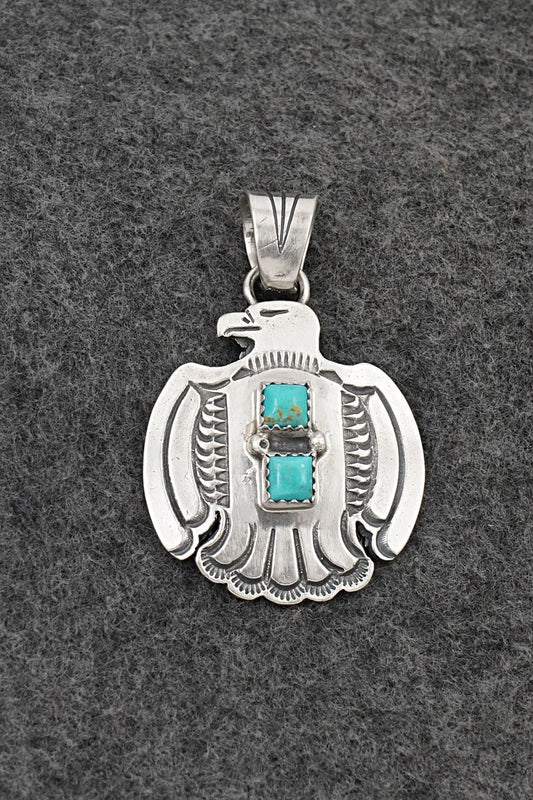 Turquoise & Sterling Silver Pendant - Robinson Martinez