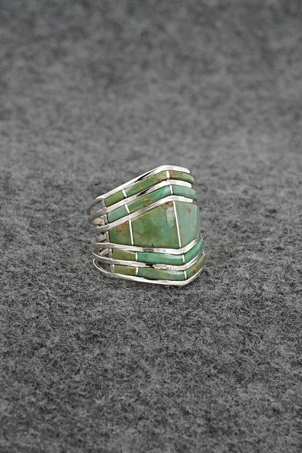 Turquoise & Sterling Silver Ring - Andrew Enrico - Size 7.5