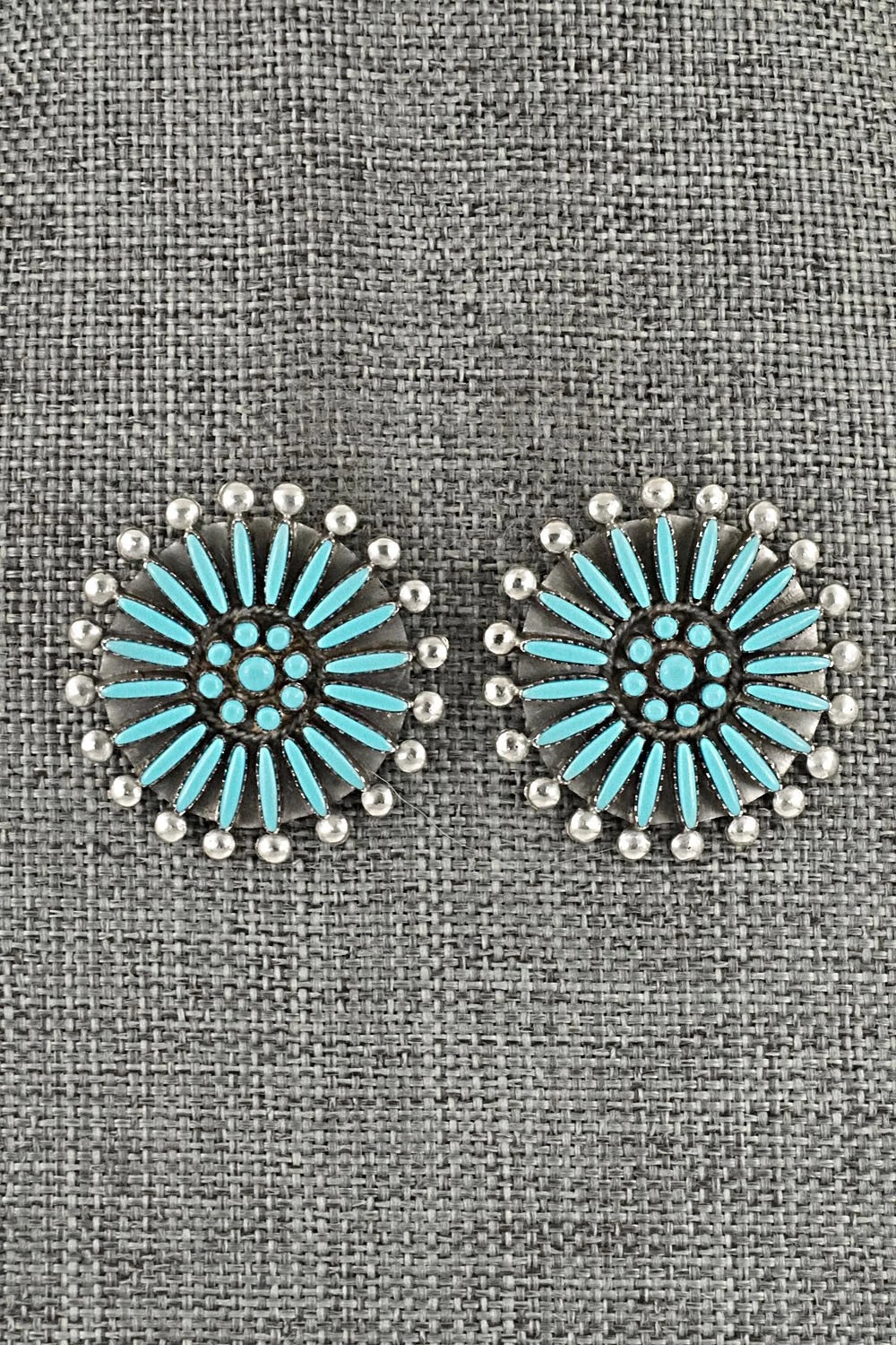 Turquoise & Sterling Silver Squash Blossom Set - Sibert Bowannie