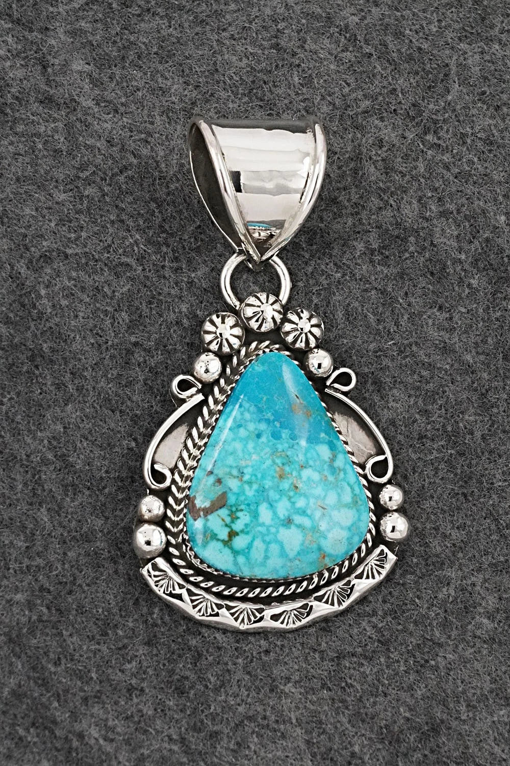 Turquoise and Sterling Silver Pendant - Phil Nez