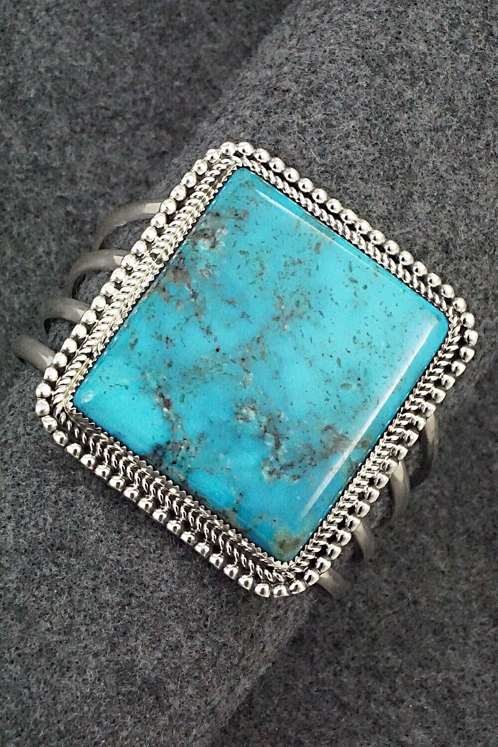 Turquoise & Sterling Silver Bracelet - Leslie Nez