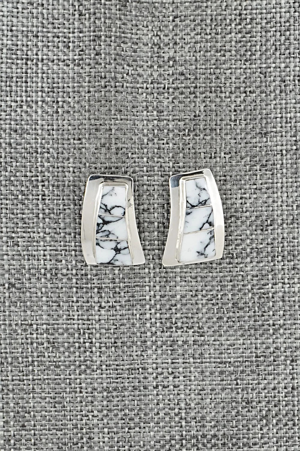 White Buffalo & Sterling Silver Earrings - Nathaniel Johnson