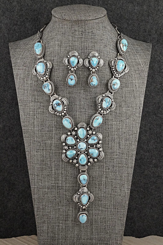 Turquoise & Sterling Silver Necklace and Earrings Set - Randy Boyd