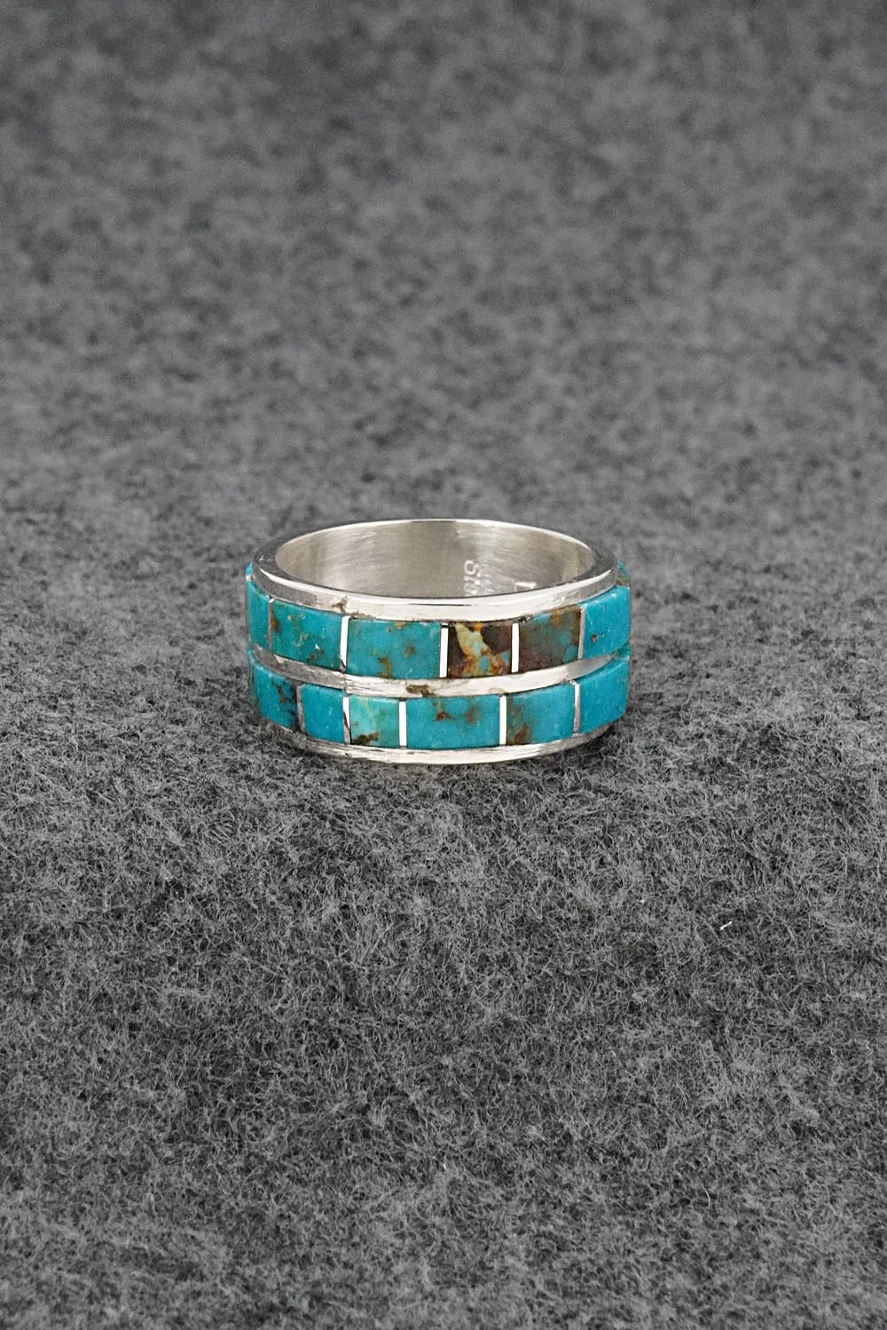 Turquoise & Sterling Silver Ring - Darlene Noble - Size 11.5