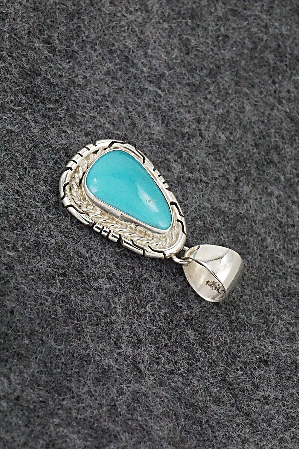 Turquoise & Sterling Silver Pendant - Johnny Frank