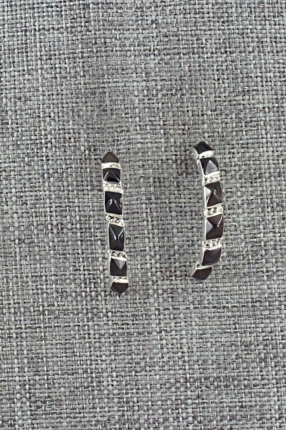 Onyx & Sterling Silver Earrings - M. Chavez